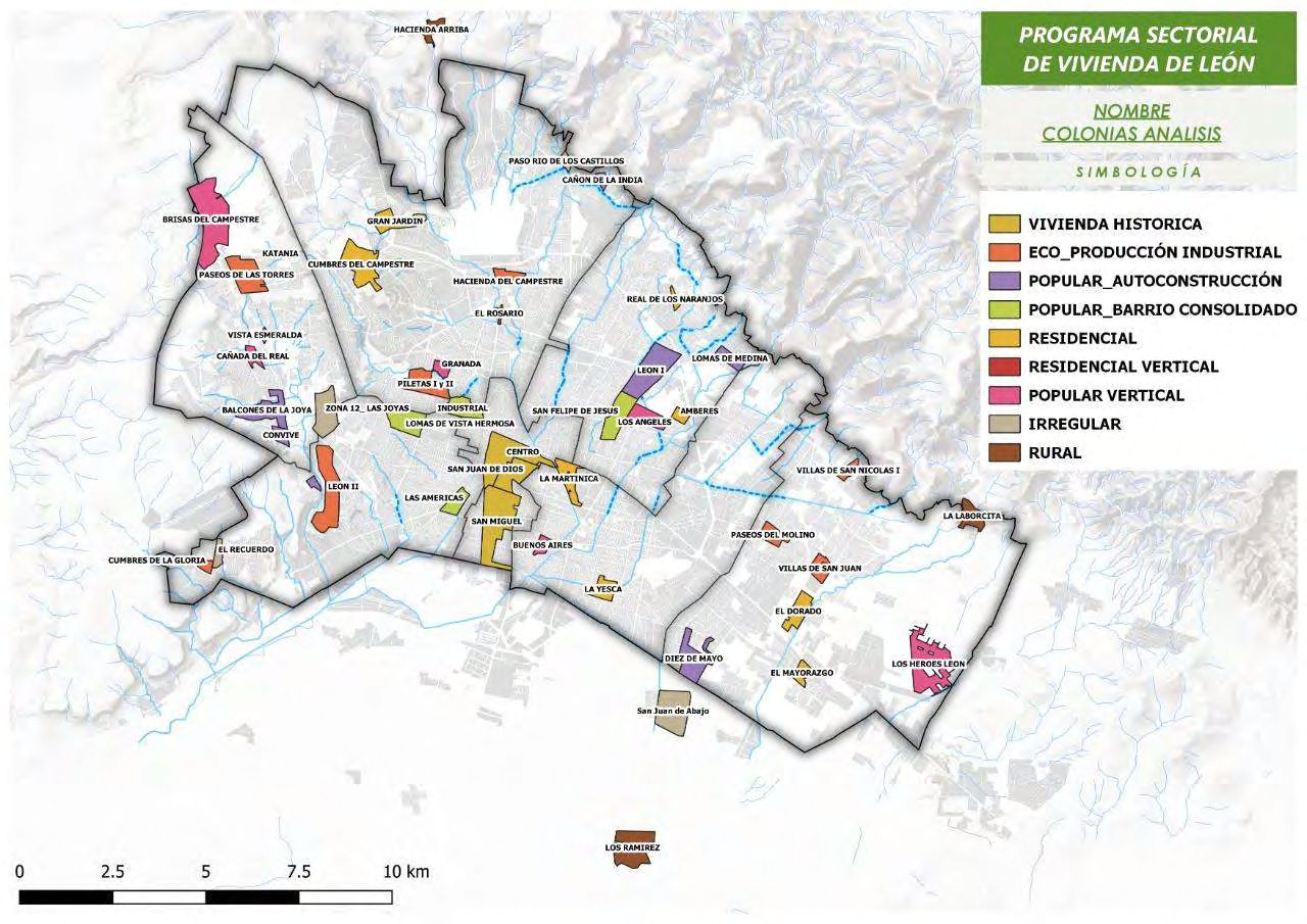 Localización periférica de la colonia Brisas del Campestre con relación a la estructura urbana de León